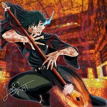 Shibuya's flames forged my strength; I emerged from the ashes as a warrior untamed.. Ilustração digital projeto de Renan Sorge - 25.03.2024