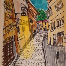 PROYECTO FINAL: calle Camprodón. Traditional illustration, Sketching, Drawing, Watercolor Painting, Architectural Illustration, and Sketchbook project by dgomez_es2015 - 04.25.2024