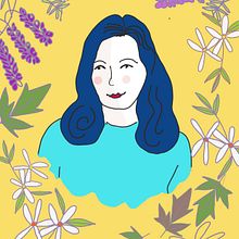 Mon portrait illustré avec des éléments botaniques. Traditional illustration project by Sylvie Abel - 04.25.2024