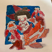 Mi proyecto del curso: Ilustración en acuarela con influencia japonesa. Un progetto di Illustrazione tradizionale, Disegno e Pittura ad acquerello di Alexandra Silverio - 25.04.2024