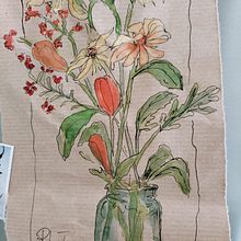 pennarello e acquerello su carta da pacchi. Een project van Schilderij van roberta colaneri - 27.04.2024