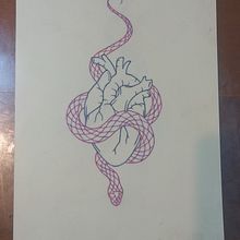 Practica Diseño mediano( serpiente y corazon). Un proyecto de Diseño de tatuajes de Oliver de Jesus Rodriguez - 28.04.2024