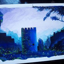 Mi proyecto del curso: Ilustración de paisajes de fantasía con acuarela y gouache. Un progetto di Belle arti, Pittura, Pittura ad acquerello, Illustrazione naturalistica e Pittura gouache di Carlos Adrián De La Paz Almaraz - 28.04.2024