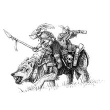 Goblin Warg Patrol. Een project van  Illustratie met inkt van Eric Murphy - 28.10.2023