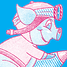 Marranitos Superatómicos. Ilustração vetorial, Design gráfico, e Design de personagens projeto de Juan Manuel Sánchez Franco - 29.04.2024