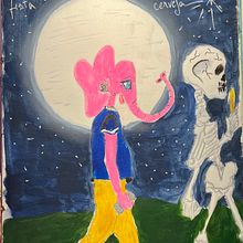 Elefant and Skeleton. Een project van Traditionele illustratie van Ruth Bertao - 01.05.2024