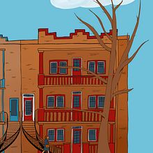 Mon projet du cours : Illustration urbaine : du croquis au dessin sur Procreate : rue de Limoilou  . Ilustrație tradițională, Schițe, Ilustrație digitală, Pictură digitală și Caiet de schițe de Antoine Marineau Bélanger - 05.01.2024