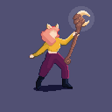 Mi proyecto del curso: Introducción al diseño de personajes en pixel art. Un projet de Conception de personnages, Jeux vidéo, Pixel art , et Conception de jeux vidéo de Noemí Solozano - 01.05.2024