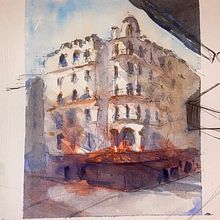 My project for course: Architectural Sketching with Watercolor and Ink. Sketching, Drawing, Watercolor Painting, Architectural Illustration, Sketchbook & Ink Illustration project by craig.pickles007 - 05.01.2024