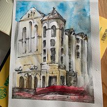 Mi proyecto del curso: Dibujo arquitectónico con acuarela y tinta . Membuat sketsa, Menggambar, Lukisan Cat Air, Ilustrasi Arsitektur, Buku sketsa & Ilustrasi Tinta proyek oleh banlly - 05.03.2024