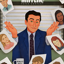 Meu projeto do curso: The Office -  Poster . Character Design, Drawing, Portrait Drawing, and Digital Drawing project by Alícia Nolyq - 04.29.2024