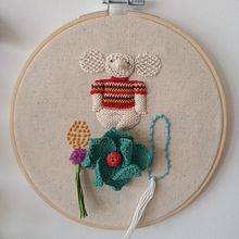Mi proyecto del curso: Bordado en relieve con la técnica de encaje con nudos . Projekt z dziedziny Trad, c, jna ilustracja, Craft,  Haft,  Tkactwo, Wzornictwo tekst i liów użytkownika Verónica López - 02.05.2024