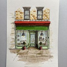 My project for course: Watercolor Urban Illustration: Portray your City. Een project van Schilderij,  Tekening, Aquarelschilderen y  Architecturale illustratie van Katy Garrison - 03.05.2024