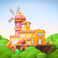 My project for course: Modeling a Colorful 3D World in Cinema 4D and Redshift. Un proyecto de 3D, Ilustración digital, Modelado 3D y Diseño 3D de Adel Bakir - 04.05.2024