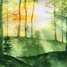Mój projekt z kursu: Oniryczne pejzaże akwarelą: maluj światłem. Un projet de Peinture , et Aquarelle de Monika Palichleb - 05.05.2024