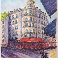 My project for course: Architectural Sketching with Watercolor and Ink. Projekt z dziedziny Sketching,  R, sunek, Malowanie akwarelą,  R, sunek architektoniczn, Sketchbook,  R i sunek atramentem użytkownika Juliana Buglia - 03.05.2024