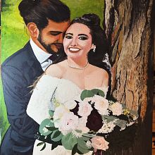 Portrait of my daughter and son-in-law from their wedding. Un proyecto de Bellas Artes de Pamela Cuddihy - 23.03.2024
