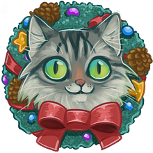 Retratos de Gatitas Navideñas. Un proyecto de Ilustración digital, Dibujo de Retrato y Manga de Rita Muñoz - 06.05.2024