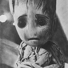 Desenho realista Baby Groot A4. Pencil Drawing, Drawing, Realistic Drawing, and Portrait Drawing project by Lucas Scárdua - 05.06.2024