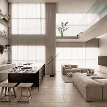 Proyecto Habitacional. 3D, Modelagem 3D, 3D Design, Arquitetura, Design de iluminação, e Design de interiores projeto de Adrian Salazar Ramirez - 08.05.2024