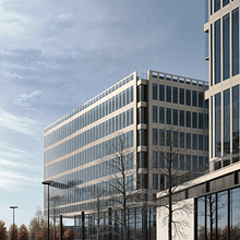 Edificio de Oficinas. 3D, Modelagem 3D, 3D Design, Arquitetura e Ilustração arquitetônica projeto de Adrian Salazar Ramirez - 08.05.2024