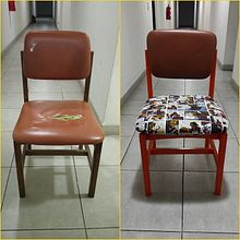 Restauración y tapizado de sillas, Silla Cómics. Design, Arts, and Crafts project by Jocelyn Barrios Trarupil - 02.01.2022