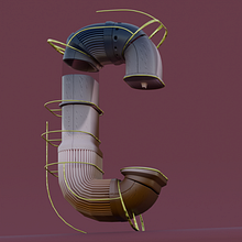 Mi proyecto del curso: Diseño 3D de letras originales con Blender. Een project van 3D,  3D-modellering,  3D-ontwerp, Digitale belettering y  3D-belettering van guitarrolevi - 10.05.2024