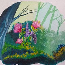 Mi proyecto del curso: Ilustración de paisajes de fantasía con acuarela y gouache. Fine Arts, Painting, Watercolor Painting, Naturalistic Illustration, and Gouache Painting project by Rebeca Artiga - 05.10.2024