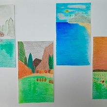 DA: serie de estaciones con lápices de colores . Un proyecto de Paisajismo de lara_albiacc - 11.05.2024