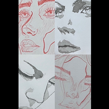 Proyecto dibujo - Experimentación tinta china y lápiz rojo. Un proyecto de Dibujo de Idoia Moreno Beltrán - 12.05.2024