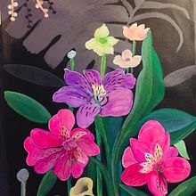 "Astromelias" Curso Pintura botánica con acrílico.. Un proyecto de Ilustración botánica y Pintura acrílica de Paulina Esperanza Guerrero Rojas - 12.05.2024