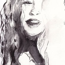 My project for course: Mindful Painting with India Ink. Un projet de Illustration traditionnelle, Beaux Arts, Peinture, Dessin au cra, on, Dessin de portrait, Dessin artistique et Illustration à l'encre de Aszak Art KR 4 - 12.05.2024