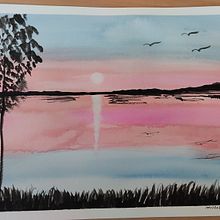 Mój projekt z kursu: Oniryczne pejzaże akwarelą: maluj światłem. Painting, and Watercolor Painting project by Magdalena Wawrynowicz - 05.13.2024
