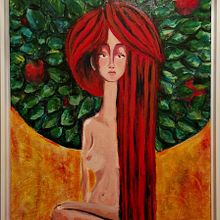 Lilith bajo el arbol del paraiso.. Un projet de Beaux Arts, Peinture acr , et lique de Javier Rodriguez Para - 30.03.2024