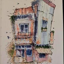 My project for course: Expressive Architectural Sketching with Colored Markers. Sketching, Drawing, Architectural Illustration, Sketchbook & Ink Illustration project by KAL - 05.14.2024