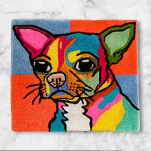 Proyecto Tufting: Alfombra Chihuahua Art Pop. Un projet de Artisanat , et Design  de Jocelyn Barrios Trarupil - 28.02.2022