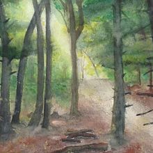 Mein Abschlussprojekt für den Kurs: Verträumte Aquarell-Landschaften: Halte Licht fest. Painting, and Watercolor Painting project by elke_bro - 05.15.2024