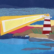 Barco con faro. Traditional illustration, Collage, Paper Craft, Children's Illustration, Creating with Kids, and Narrative project by jordi_bj - 05.15.2024