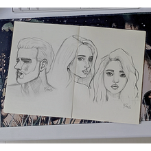Sketchbook de retrato: explora el rostro humano (@mooneclipse_studio). Sketching, Drawing, Portrait Drawing, Artistic Drawing, and Sketchbook project by María - 05.13.2024