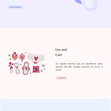 Feminine hygiene product landing page design. Design, UX / UI, Creative Consulting, Marketing, Web Design, Creativit, and Portfolio Development project by Ikhlas - 05.16.2024