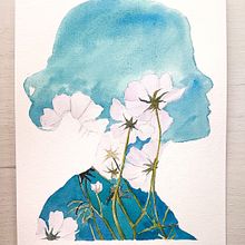 My project for course: Double Exposure Watercolor: Painting Nature. Un progetto di Illustrazione tradizionale, Pittura ad acquerello, Disegno realistico e Illustrazione naturalistica di Oksana Sycheva - 11.05.2024