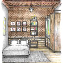 Interior design illustration. Un proyecto de Ilustración tradicional, Diseño de interiores y Arquitectura de Matteo Nigro - 16.05.2024