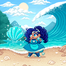Personaje en Pixeles: Magical del mar Ein Projekt aus dem Bereich Design von Figuren, Videospiele, Pixel Art und Design für Videospiele von geminineart - 14.05.2024