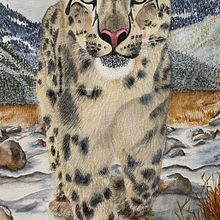 Snow Leopard. Un proyecto de Pintura a la acuarela de Brigitte Fabi - 20.05.2024