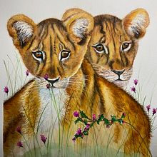 Lion Cubs. Un proyecto de Pintura a la acuarela de Brigitte Fabi - 20.05.2024