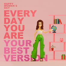 Women´s day low poly. Un proyecto de 3D de Gisella Carreño - 21.05.2024