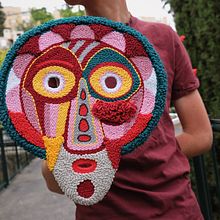 My project for course: Punch Needle: Embroider Decorative Masks. Embroider, Decoration, Punch Needle, and Textile Design project by utemix - 05.23.2024