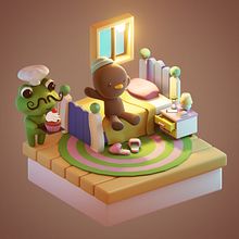 Diorama Quarto Cute. 3D Modeling, 3D Design, and 3D Animation project by Massashi3d massashi3d@gmail.com - 05.23.2024