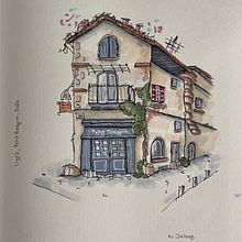 Mon projet du cours : Esquisses d'architecture expressives aux feutres de couleur. Sketching, Drawing, Architectural Illustration, Sketchbook & Ink Illustration project by delage_nathalie - 05.24.2024