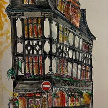 Mi proyecto del curso: Ilustración urbana en acuarela: retrata tu ciudad. Painting, Drawing, Watercolor Painting, and Architectural Illustration project by Adrián Darago - 05.26.2024